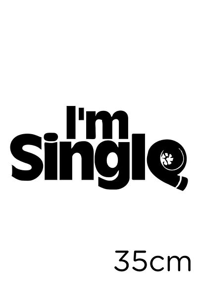 New Jargon I'm Single Text Autocolant Lipire 35cm - Negru