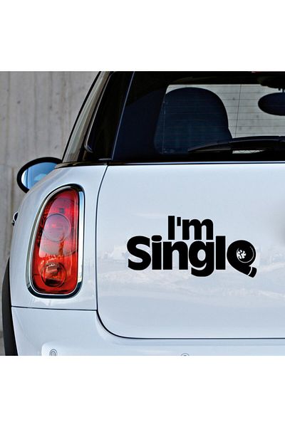 New Jargon I'm Single Text Autocolant Lipire 35cm - Negru