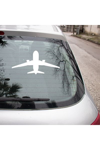 New Jargon Autocolant autocolant pentru avion care decolează în sus 35 cm - alb