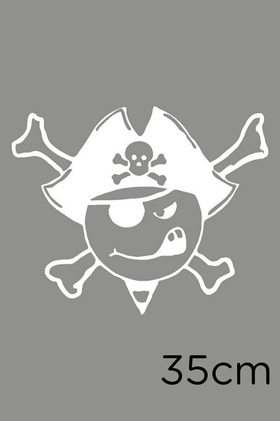 New Jargon Autocolant drăguț cu un singur ochi Pirat X Mark Skull Sticker 35cm - Alb