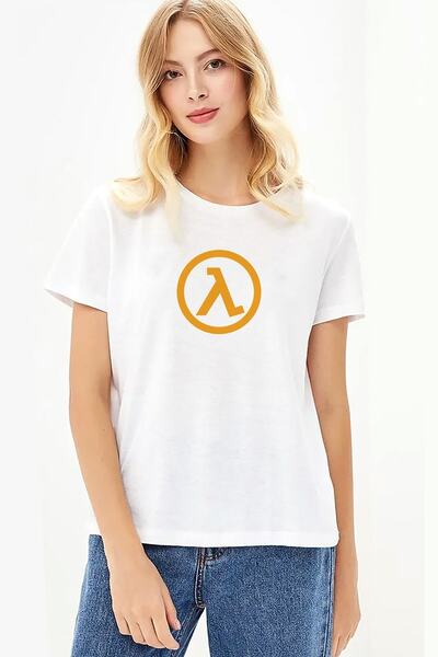 QIVI Half Life Logo Štampano Bela Ženska Pleteno Majica T-shirt T-shirt