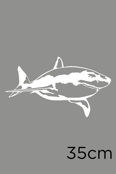 New Jargon Autocolant Peacemaker Furious Wandering Shark 35cm - Alb