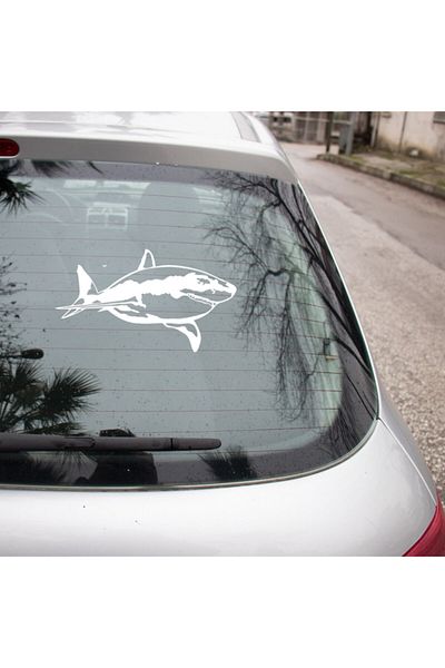 New Jargon Autocolant Peacemaker Furious Wandering Shark 35cm - Alb
