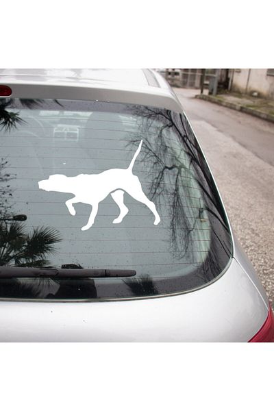 New Jargon Autocolant de lipire pentru câine care alergă pe jos pentru vehicul și perete 35 cm - alb
