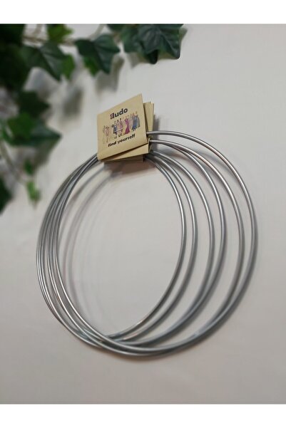 Enludo طقم حلقة مكرامية معدنية مقاس 21 سم مكون من 5 قطع حلقة حلم مجلفنة