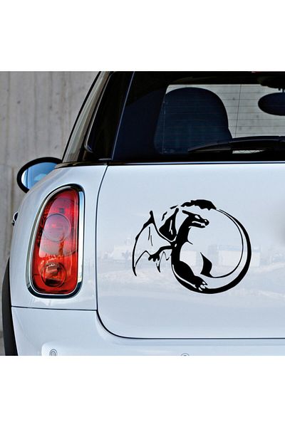 New Jargon Autocolant negru Zen Dragon Dragon 35cm - Lipire pe vehicul și perete