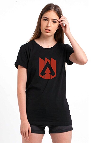 QIVI Apex logo Štampano crna ženska Pleteno majica