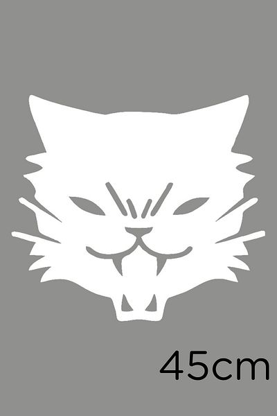 MIGNATIS Autocolant Funny Angry Cat Animal Paste 45cm - Alb