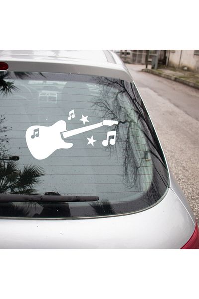 New Jargon Autocolant pentru chitară și muzică, pastă autocolant 35 cm - alb