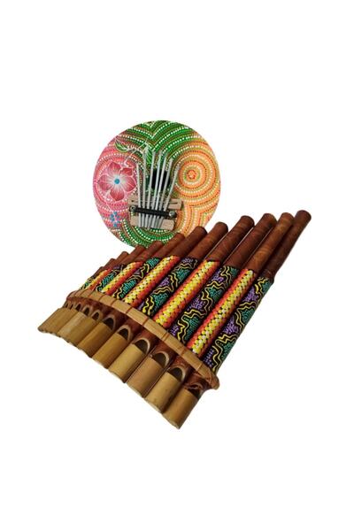 Vipfırsat Hindistan Cevizinden El Yapımı Parmak Piyano Kalimba Ve Pan Flüt