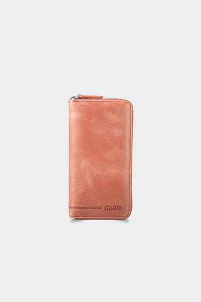 GUARD Tan Color Antique Portfolio Wallet - Zippered