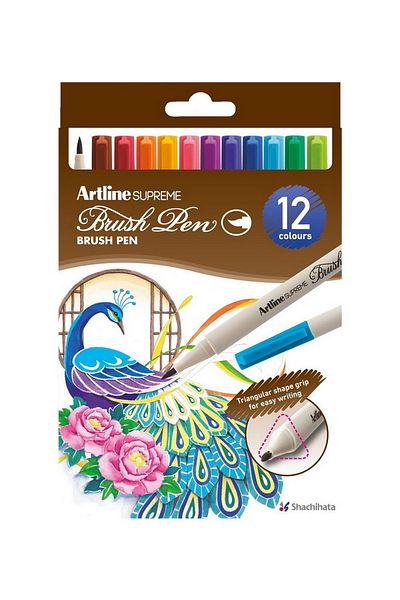 Artlines Supreme Brush Pen Set 12 Colors