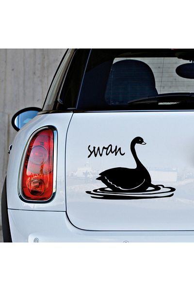 New Jargon Autocolant autocolant Lebădă care așteaptă pe apă 35 cm - negru