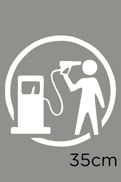 New Jargon Autocolant Suicide With Gas Pump 35cm - Alb
