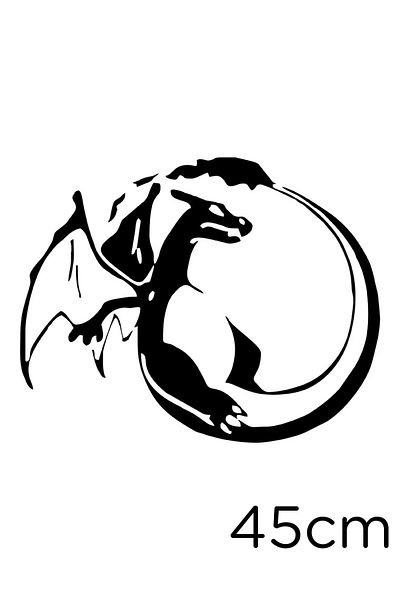 MIGNATIS Autocolant negru Zen Dragon Dragon 45cm - Lipire pe vehicul și perete