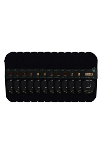 BROX Мъжки безшевни силиконови балерини от черен бамбук, чифт 12 броя