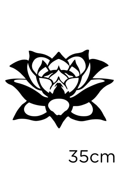 New Jargon Autocolant Motiv Floare De Lotus Pentru Yoga Si Zen 35cm - Negru