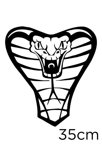 MIGNATIS Autocolant pentru mașină din vinil Bardian Cobra Snake Head 35cm - Negru