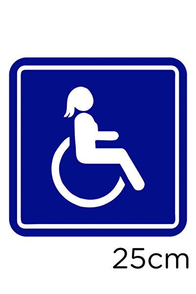 MIGNATIS Disabled Car And Disabled Men's Car Sign Sticker 25cm - Navy Blue