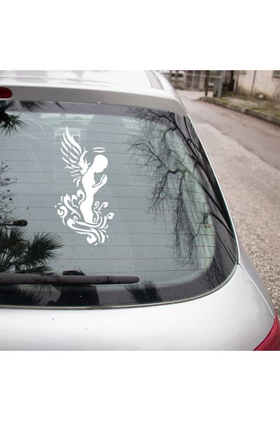 MIGNATIS Înger care se roagă în interiorul modelului autocolant de perete 25 cm - alb