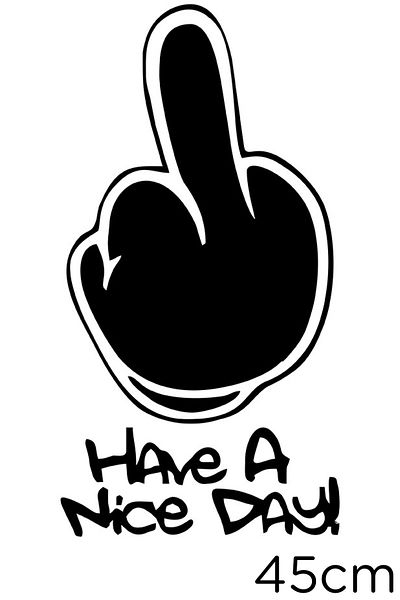 MIGNATIS Autocolant cu text Have A Nice Day Lipire 45cm - Negru
