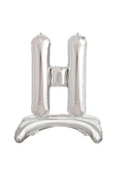 parti sürprizi Standing Silver H Letter Foil Balloon