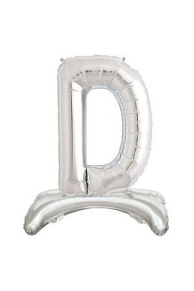 parti sürprizi Standing Silver D Letter Foil Balloon