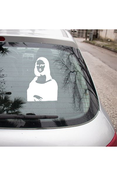 MIGNATIS Autocolant Mona Lisa Portret Vedere laterală 45cm - Alb