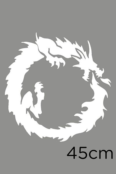 MIGNATIS Autocolant Dragon care se mănâncă 45 cm - Alb