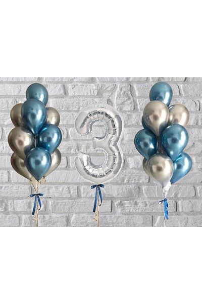 Ekin Süs 3 Year Silver Balloon and Chrome Balloon Harness