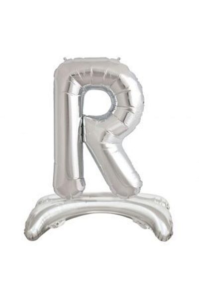 parti sürprizi Standing Silver Letter R Foil Balloon