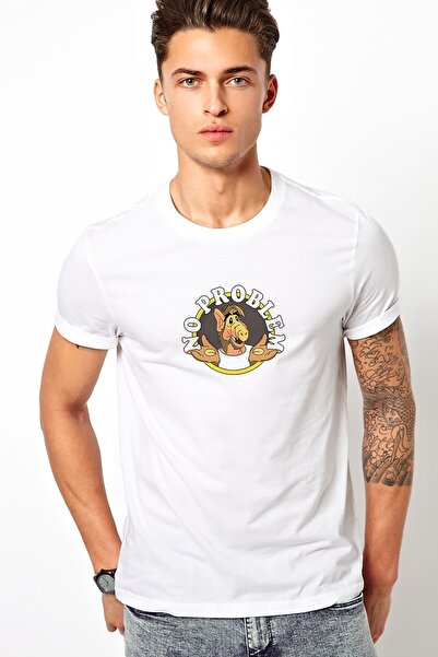 QIVI Alf Kiss Sticker Telegram Štampano Beli Muškarci Pleteno Majica T-shirt ...