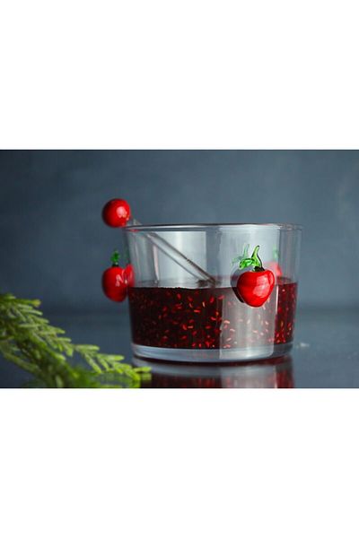 ADAMODART Cherry Glass Figured Jam Bowl