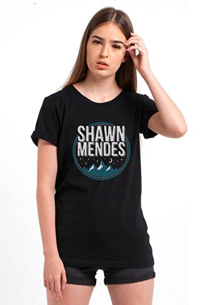 QIVI Shawn Mendes Mountain Štampano crna ženska Pleteno majica