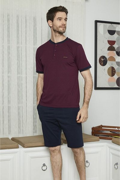 KLY Ανδρικό σορτς μισό μανίκι 7505 Claret Red