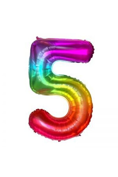 parti sürprizi بالون احباط رقم 5 قوس قزح 100 سم