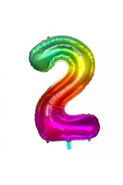 parti sürprizi قوس قزح عدد 2 بالون فويل 100 سم