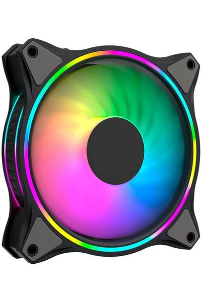 GamePower مروحة Air Turbine 1x120mm Argb Case - مع وحدة تحكم 6 Pin وجهاز تحكم عن بعد