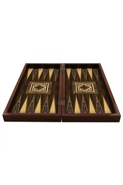 Star Oyun Antique Mosaic Mother of Pearl Backgammon