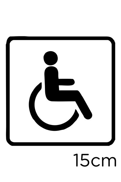MIGNATIS Disabled Car and Disabled Men's Vehicle Sign Sticker 15cm - Black