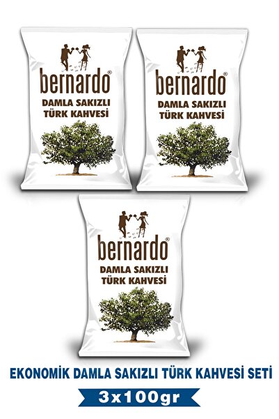 Bernardo 3lü Damla Sakızlı Türk Kahvesi Ekonomik Set 100grx3