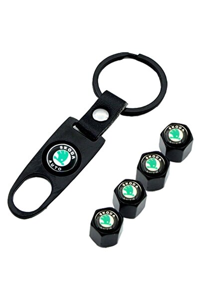 GARDENAUTO مجموعة سكودا سوبيرب 2008-2014 بسلسلة مفاتيح معدنية و4 أغطية صمامات...