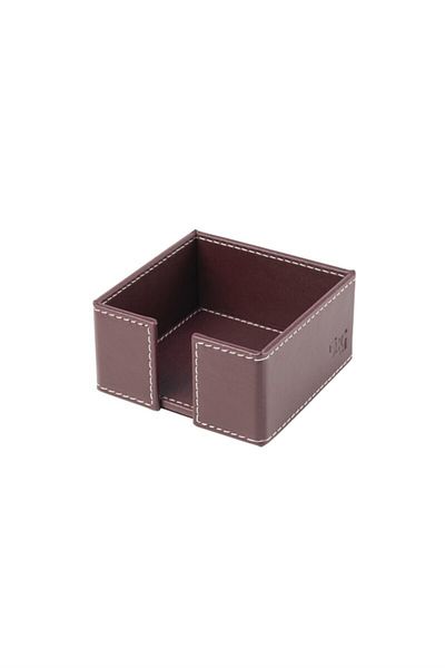 2K Cube Notepad Holder Artificial Leather Desktop 10x10x5 Cm