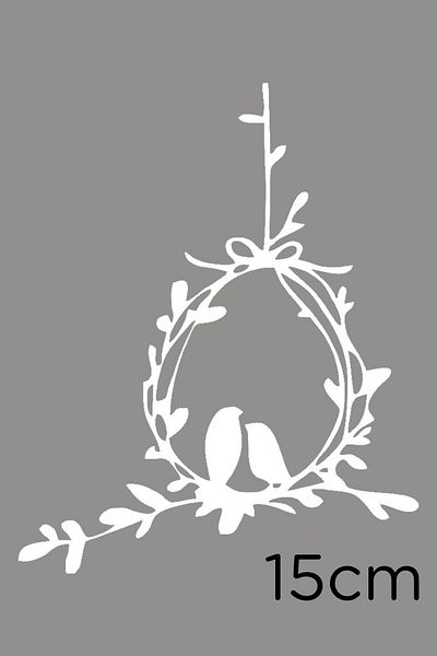 MIGNATIS Ornament Coroana Ornament Ușă Autocolant Lipire 15cm - Alb