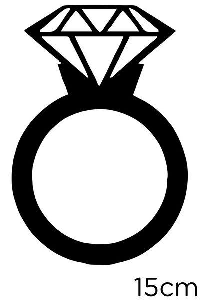 MIGNATIS Solitaire Ring Vedere laterală Etichetă Autocolant Lipire 15cm - Negru