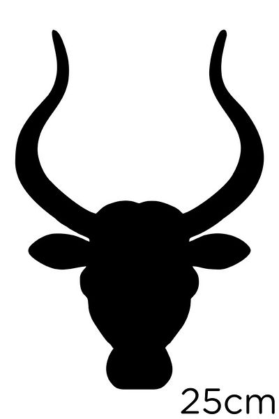 MIGNATIS Autocolant Auto Auto Modificat Ox Bull cu coarne lungi 25cm - Negru