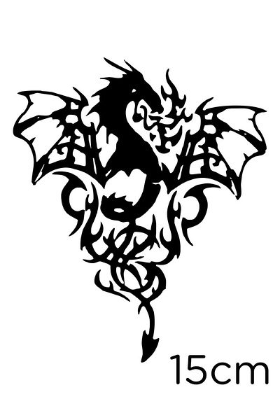 MIGNATIS Autocolant cu efect de foc Aripa de demon Coada Dragonului 15cm - Negru