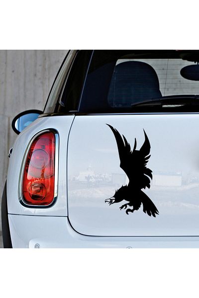 MIGNATIS Autocolant autocolant Angry Rebel Eagle atacând vânătoarea 25cm - negru