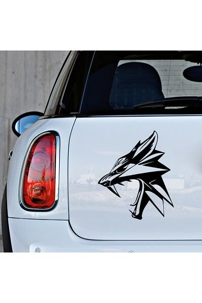 MIGNATIS Decal negru pentru exteriorul lupului cu personalitate - Autocolant pentru fereastră auto de 35 cm