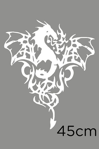 MIGNATIS Autocolant cu efect de foc Aripa de demon Dragon cu coadă 45cm - Alb